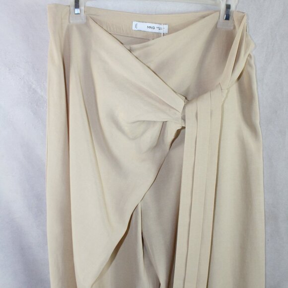 MNG by Mango NWT Linen Blend Tie Front Wide Leg Pants/Trouser - Picture 6 of 12